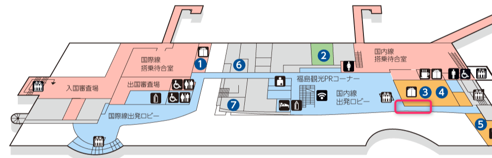 福島空港2Fの赤ベコガチャスポット